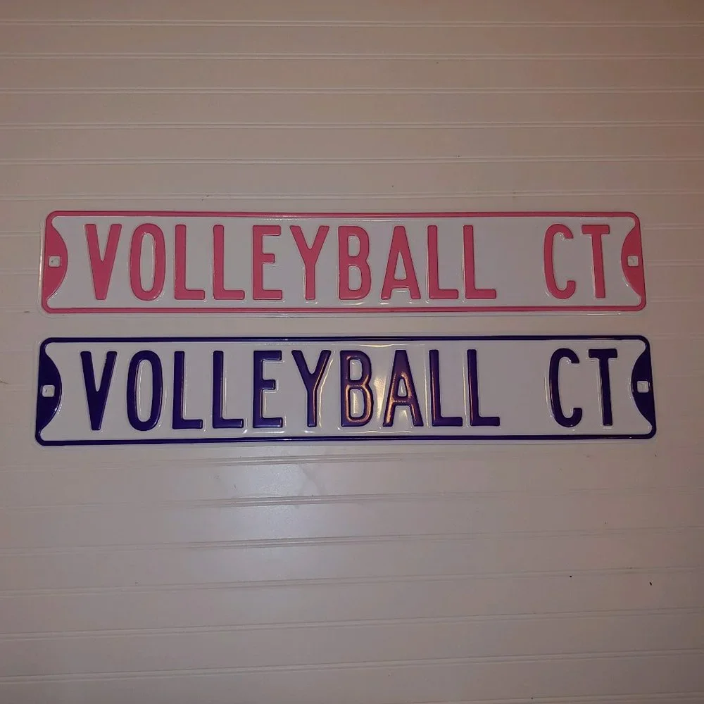 Volleyball Metal Street Sign Purple & White - NEW!